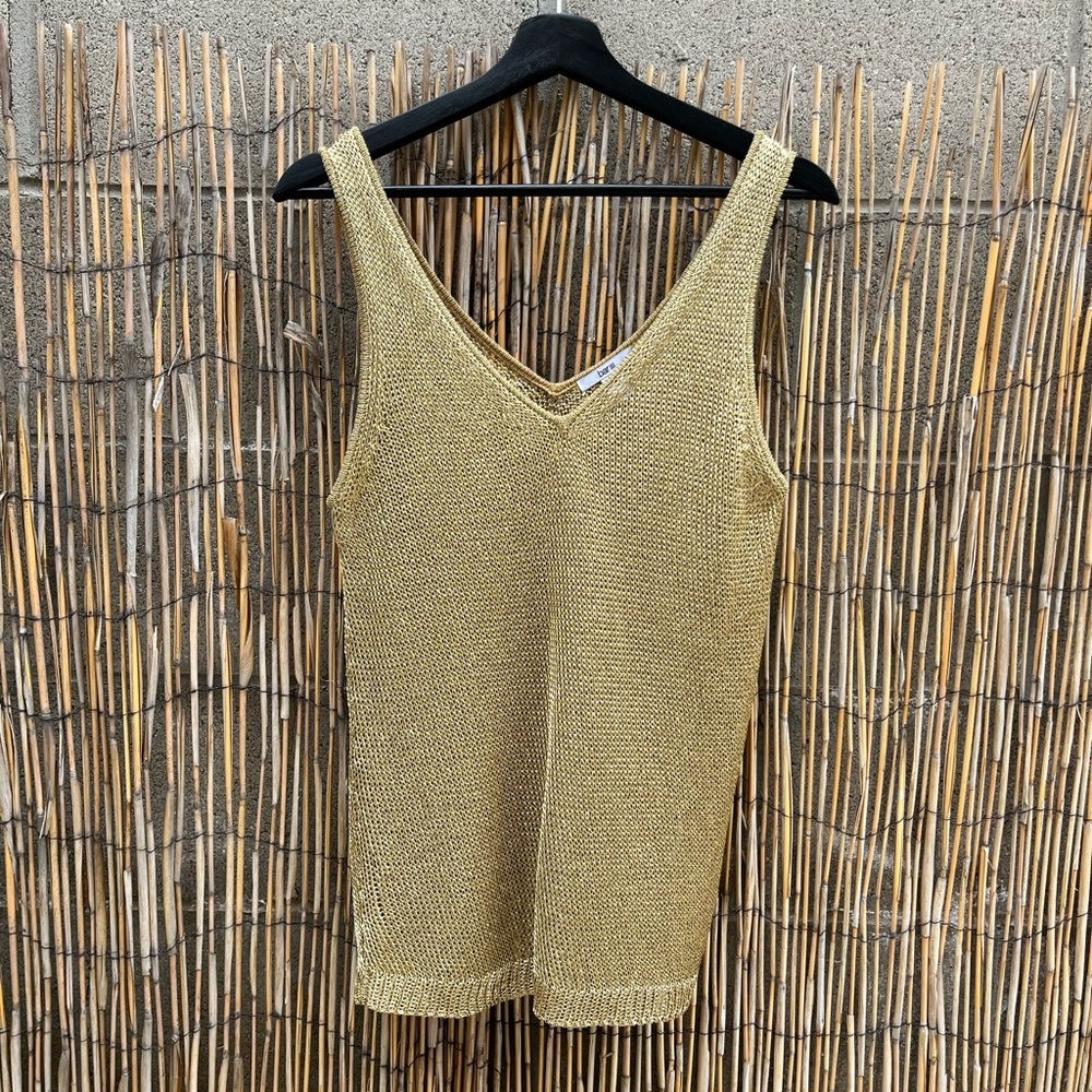 BAR III Gold Metallic Tank